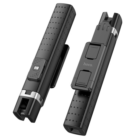 Селфи-палка монопод/трипод HOCO K18 Wave, встроенный аккумулятор, 57-90мм, черный фото