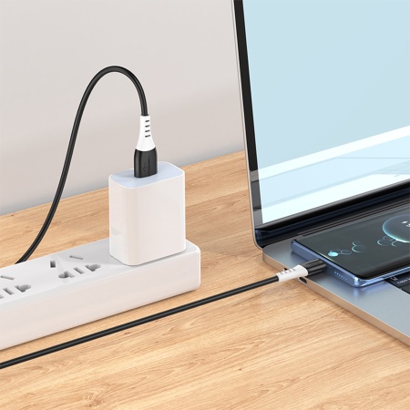 Кабель USB HOCO X82 Silicone USB - Type-C, 3A, 1 м, белый фото