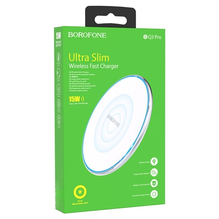 Беспроводное зарядное устройство BOROFONE BQ3 Pro с Кабелем USB - Type-C, 2A, 15W, серебристый фото