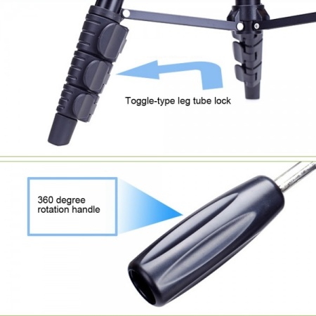 Штатив-трипод YUNTENG VCT-680, напольный, 42,5 - 143 см, черный фото