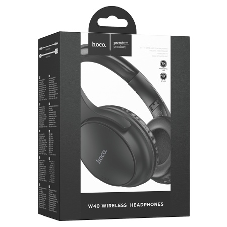 Беспроводные наушники накладные HOCO W40 Mighty, Bluetooth, черный фото