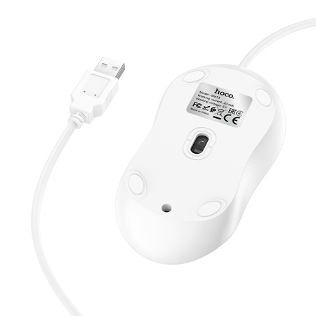 Мышь проводная HOCO GM13 Esteem, USB, белый