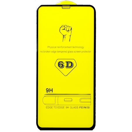 Защитное стекло 6D для iPhone 6/6s, Full Glue 3D, прозрачный+белая рамка фото