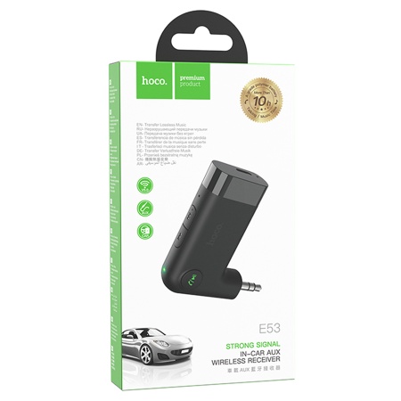 Автомобильный Bluetooth-приемник HOCO E53 Dawn sound, 145 мАч, Bluetooth, черный