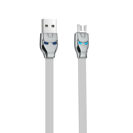 Кабель USB HOCO U14 Steel man USB - MicroUSB, 2.4А, 1.2 м, серый фото