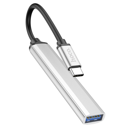 USB HUB разветвитель HOCO HB26 4 в 1 Type-C (m) - USB3.0 (f) + 3xUSB2.0 (f), серебристый фото