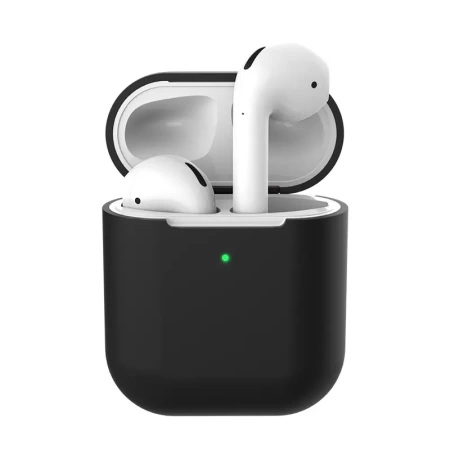 Чехол силиконовый для Airpods 2, черный (15) фото