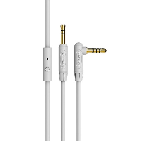 Аудиокабель BOROFONE BL5 AUX с микрофоном Jack 3,5 (m) - Jack 3,5 (m), 1 м, серый фото